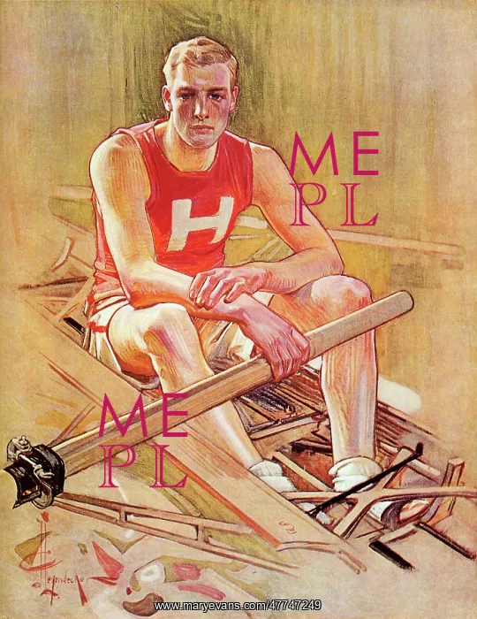 : Collegiate Rower with Oar from Harvard : Collegiate Rower with Oar from Harvard