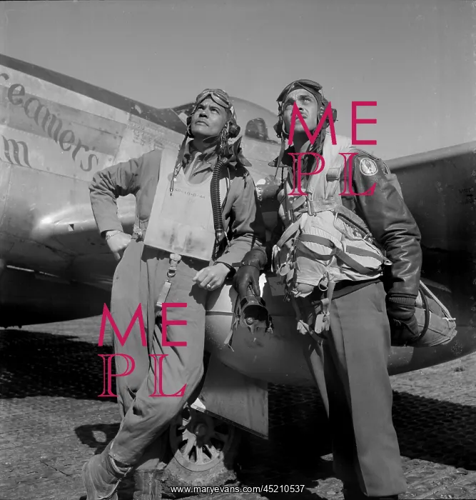 : Colonel Benjamin O. Davis, and Edward C. ? : Colonel Benjamin O. Davis, and Edward C. ?