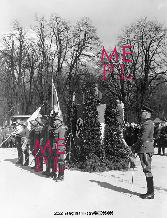 : Colonel Egelseer during a speech on the Adolf : Colonel Egelseer during a speech on the Adolf