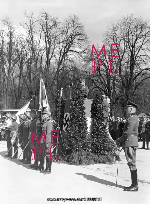 : Colonel Egelseer during a speech on the Adolf : Colonel Egelseer during a speech on the Adolf