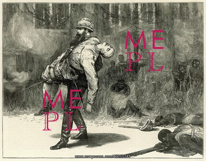 : Colonel Festing rescuing Lieut. Eardley-Wilmot's body : Colonel Festing rescuing Lieut. Eardley-Wilmot's body