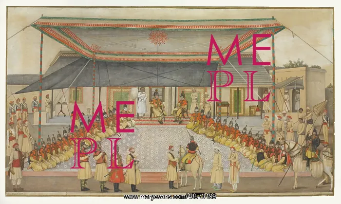: Colonel James Skinner holding a Regimental Durbar : Colonel James Skinner holding a Regimental Durbar