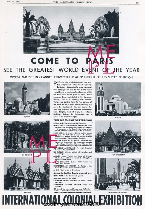 : Colonial Exhibition 1931 : Colonial Exhibition 1931