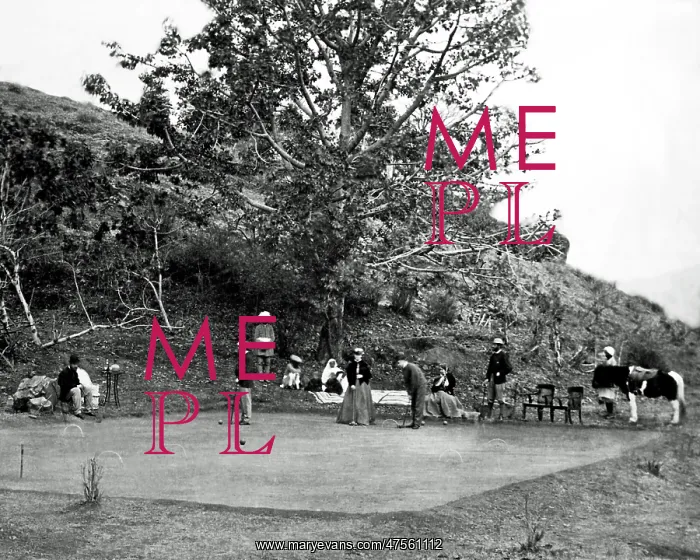 : Colonials playing croquet, India : Colonials playing croquet, India