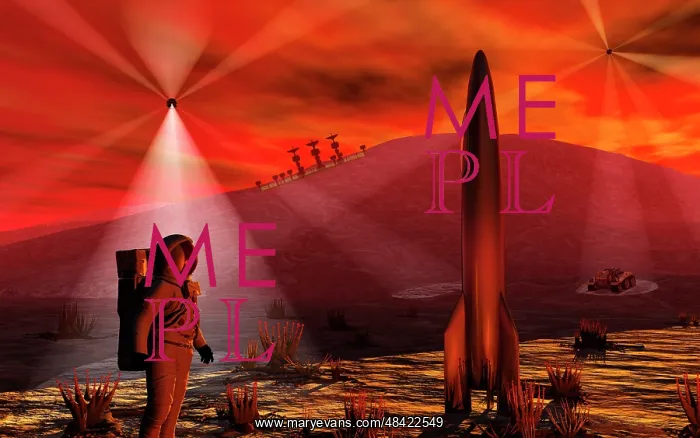 : A colony being established on an alien red planet : A colony being established on an alien red planet
