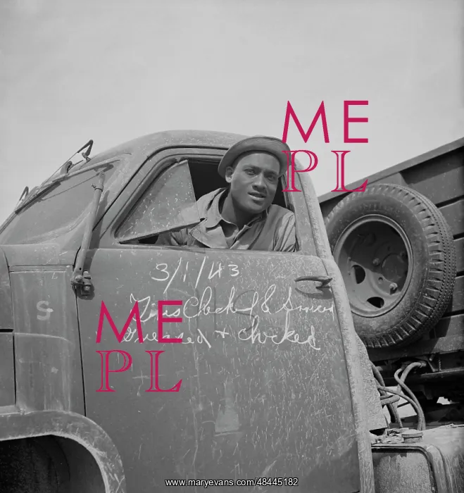 : A colored soldier driver is all set to go, 1943 : A colored soldier driver is all set to go, 1943