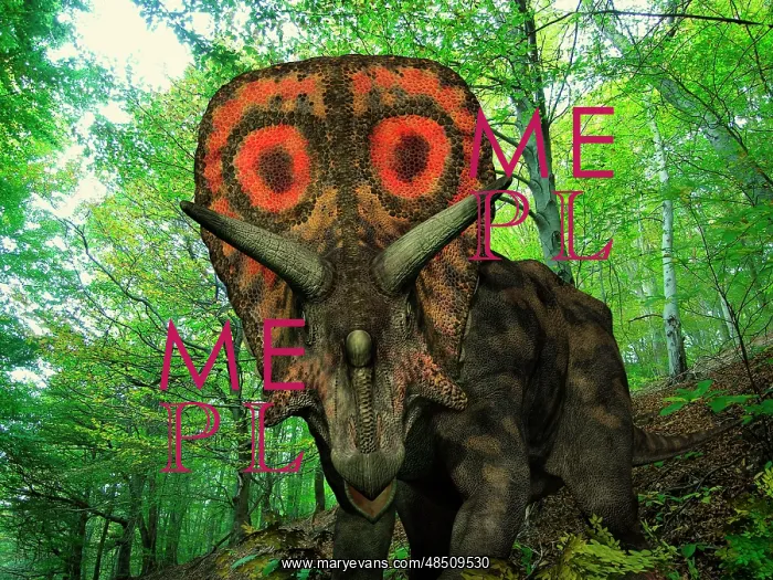 : A colorful Torosaurus wanders a Cretaceous forest : A colorful Torosaurus wanders a Cretaceous forest