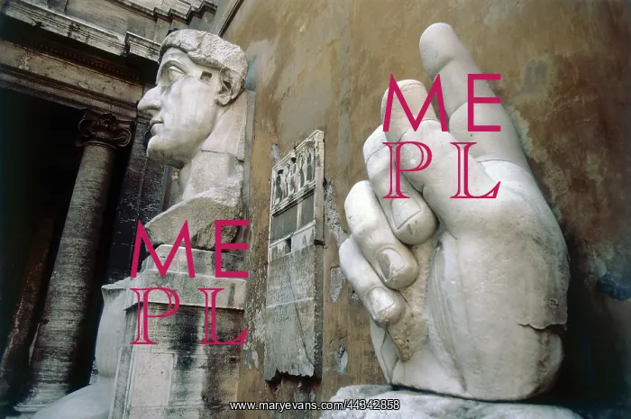 : Colossal head and hand of : Colossal head and hand of