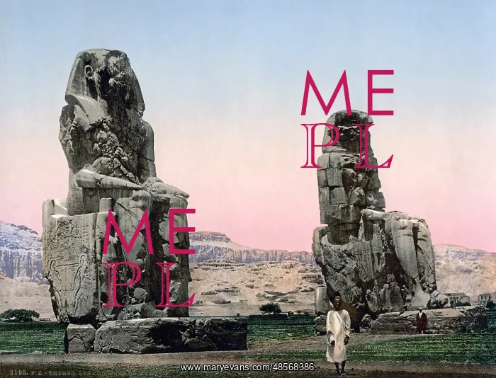  : The Colossi of Memnon, Egypt, circa 1890s