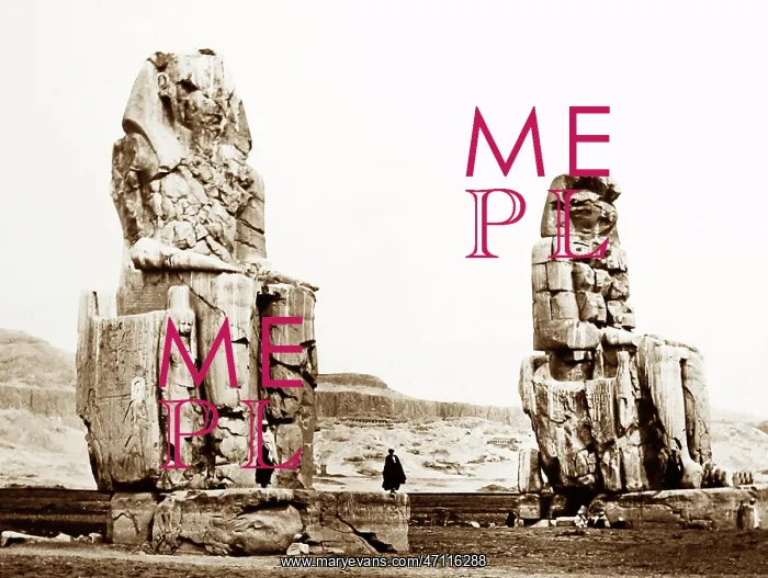  : Colossi of Memnon, Egypt, Victorian period