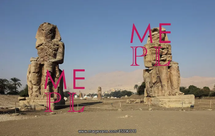 : Colossi of Memnon, Theban Necropolis, Luxor, Egypt : Colossi of Memnon, Theban Necropolis, Luxor, Egypt