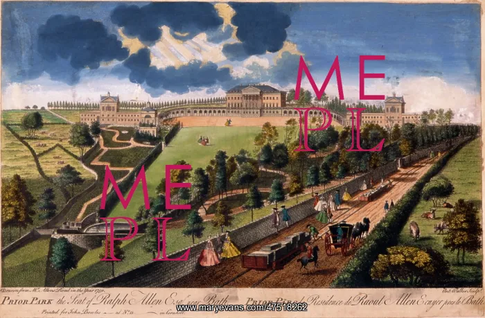 : Colour engraving of Prior Park, Bath : Colour engraving of Prior Park, Bath