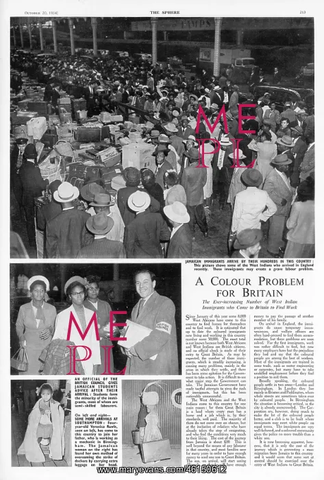 : Colour Problem for Britain - Sphere article on immigration : Colour Problem for Britain - Sphere article on immigration