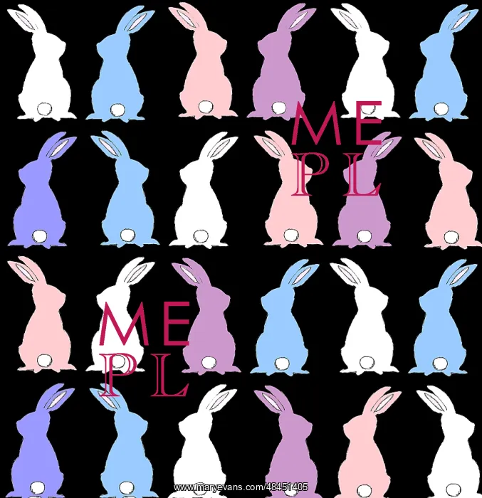  : Colourful bunny rabbits repeat pattern