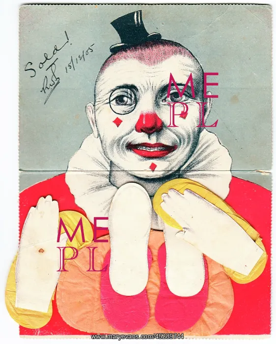  : Colourful clown on a novelty postcard