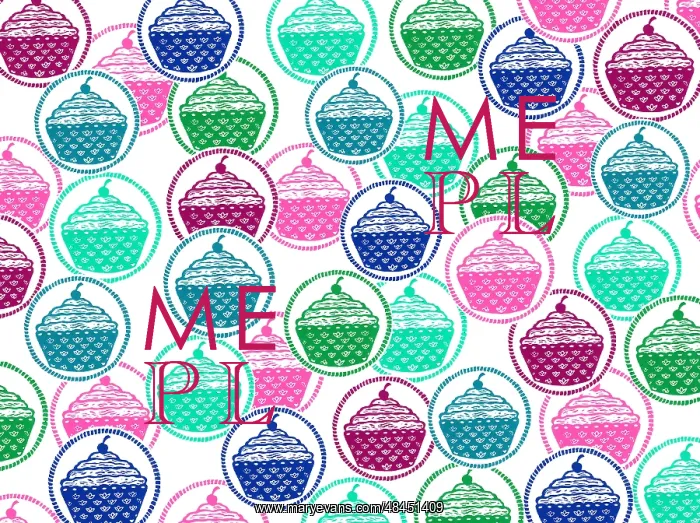  : Colourful cupcakes pattern