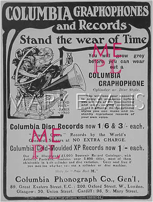 : COLUMBIA GRAMOPHONE 1904 : COLUMBIA GRAMOPHONE 1904