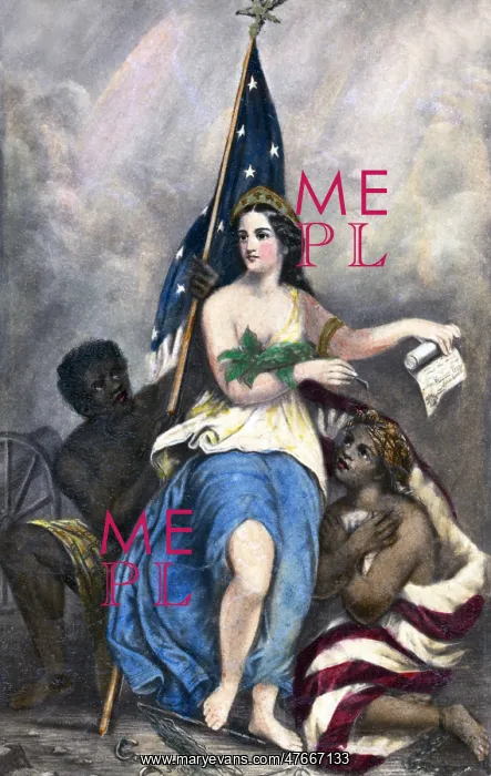 : Columbia Holding Emancipation Proclamation, 1863 : Columbia Holding Emancipation Proclamation, 1863