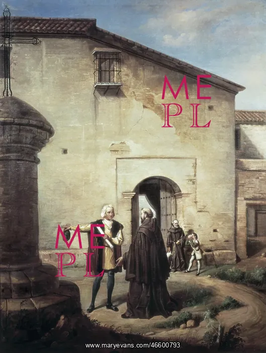 : Columbus arrives to the Monastery of La Rabida : Columbus arrives to the Monastery of La Rabida