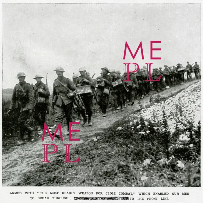 : A column of British grenadiers : A column of British grenadiers