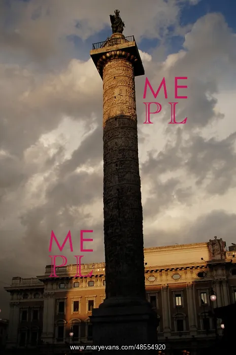 : The Column of Marcus Aurelius. Piazza Colonna. Rome. Italy : The Column of Marcus Aurelius. Piazza Colonna. Rome. Italy