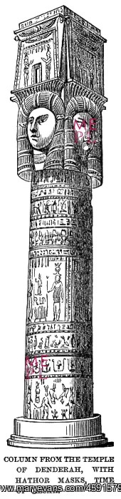 : Column - temple - Denderah - architecture : Column - temple - Denderah - architecture