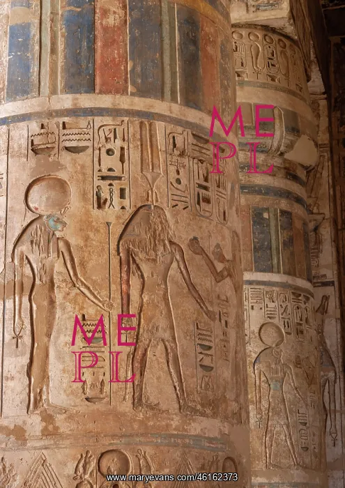 : Column, Temple of Ramesses III, Medinet Habu, Thebes, Egypt : Column, Temple of Ramesses III, Medinet Habu, Thebes, Egypt