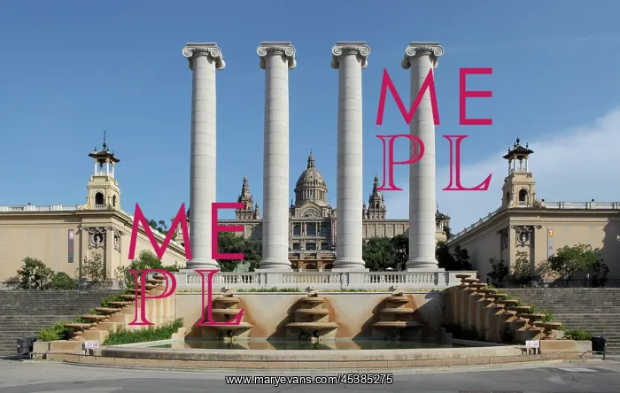 : The Four Columns, Montjuic, Barcelona, Spain : The Four Columns, Montjuic, Barcelona, Spain
