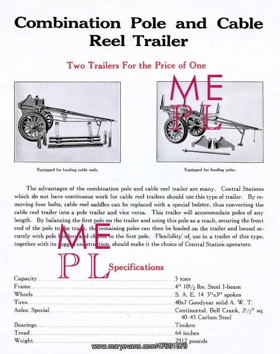 : Combination Pole and Cable Reel Trailer : Combination Pole and Cable Reel Trailer