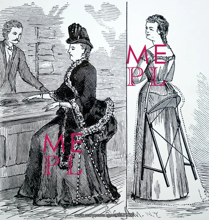 : Combined stool and bustle to prevent ladies suffering : Combined stool and bustle to prevent ladies suffering