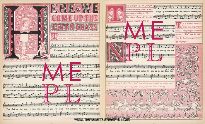 : Here we come up the green grass, words and music : Here we come up the green grass, words and music
