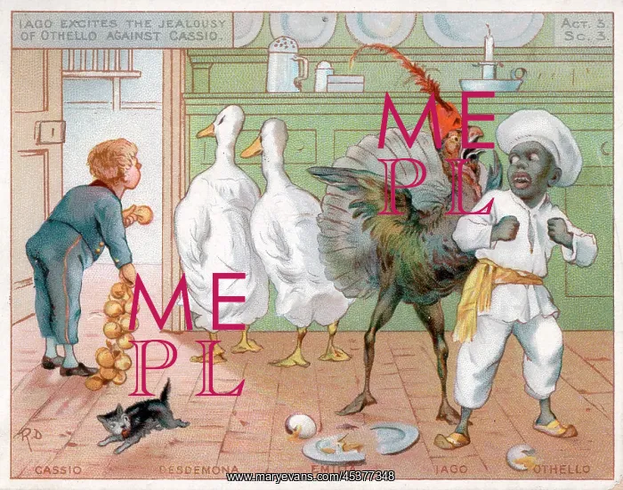 : Comic Christmas card, scene from Othello : Comic Christmas card, scene from Othello