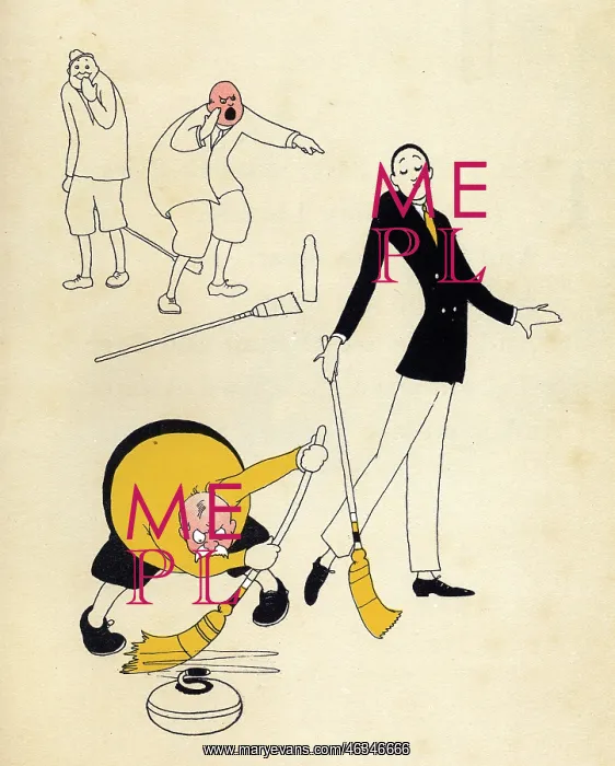: COMIC CURLING SCENE 1926 : COMIC CURLING SCENE 1926