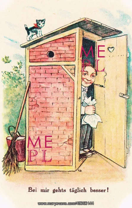 : Comic German postcard -- getting better every day : Comic German postcard -- getting better every day