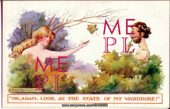 : Comic postcard, Adam and Eve : Comic postcard, Adam and Eve