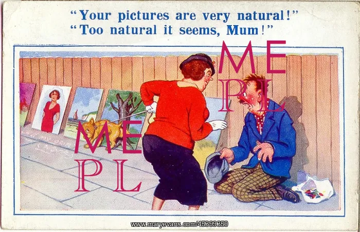 : Comic postcard, Art appreciation from a dog : Comic postcard, Art appreciation from a dog