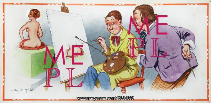 : Comic postcard, art class : Comic postcard, art class