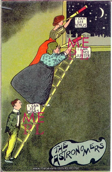 : Comic postcard, The Astronomers : Comic postcard, The Astronomers