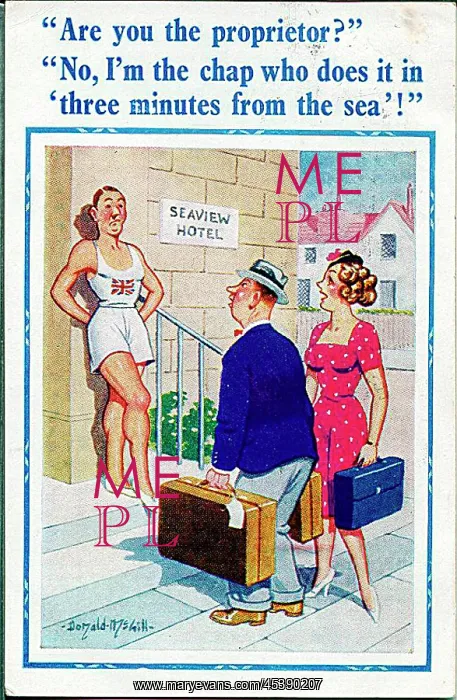 : Comic postcard, Athlete at Seaview Hotel : Comic postcard, Athlete at Seaview Hotel