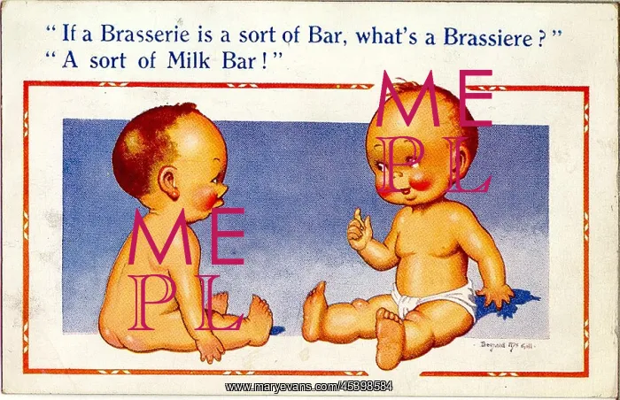 : Comic postcard, Two babies chatting : Comic postcard, Two babies chatting