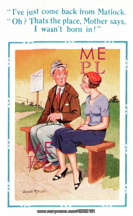 : Comic postcard, not born in Matlock : Comic postcard, not born in Matlock