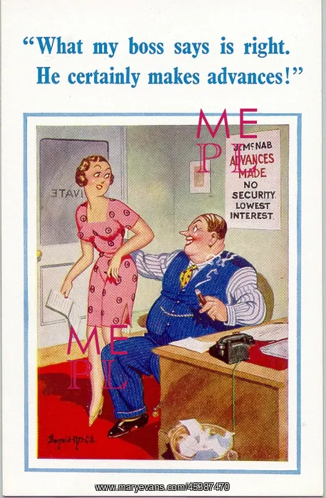 : Comic postcard, Boss who makes advances : Comic postcard, Boss who makes advances