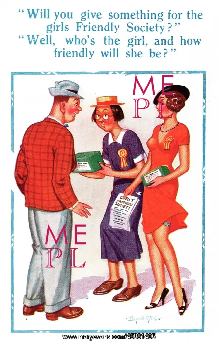 : Comic postcard, Charitable donation to Friendly Society : Comic postcard, Charitable donation to Friendly Society