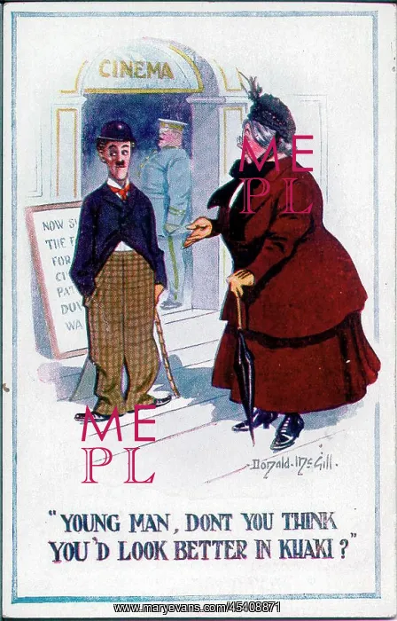 : Comic postcard, Charlie Chaplin cutout figure, WW1 : Comic postcard, Charlie Chaplin cutout figure, WW1