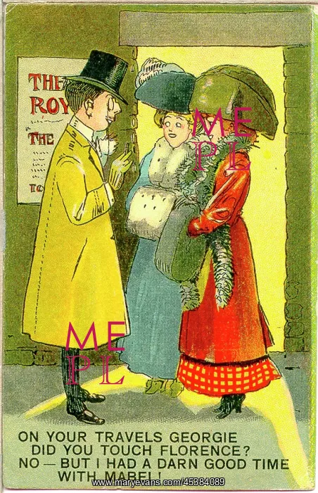 : Comic postcard, Conversation at the Stage Door : Comic postcard, Conversation at the Stage Door