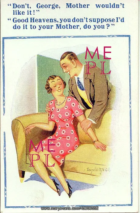  : Comic postcard, Courting couple