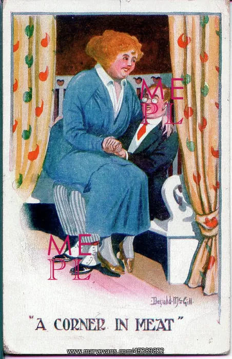 : Comic postcard, Courting middle aged couple : Comic postcard, Courting middle aged couple