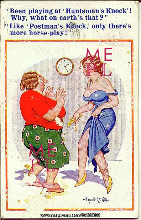 : Comic postcard, Daughter arrives home very late : Comic postcard, Daughter arrives home very late