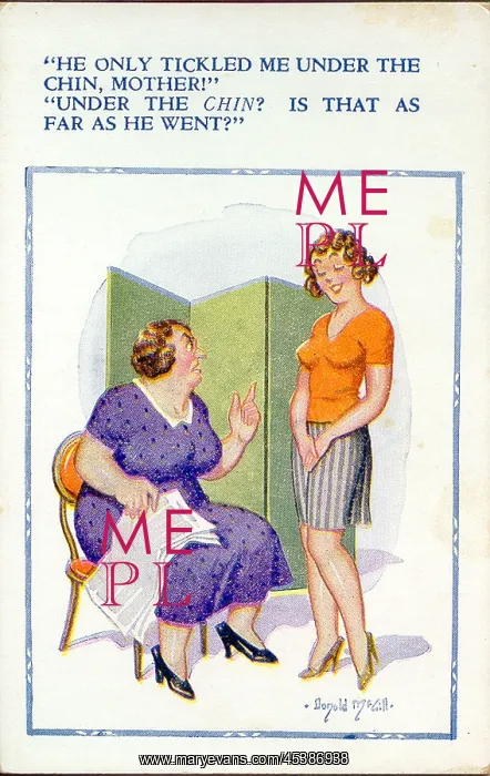 : Comic postcard, Daughter describes her date : Comic postcard, Daughter describes her date