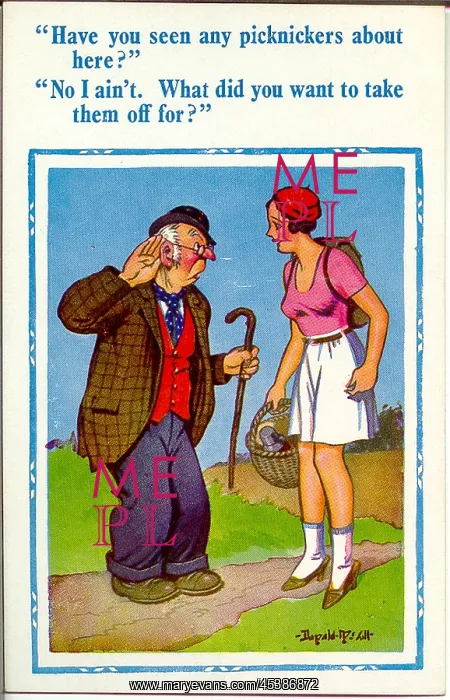 : Comic postcard, Deaf old man misunderstands : Comic postcard, Deaf old man misunderstands